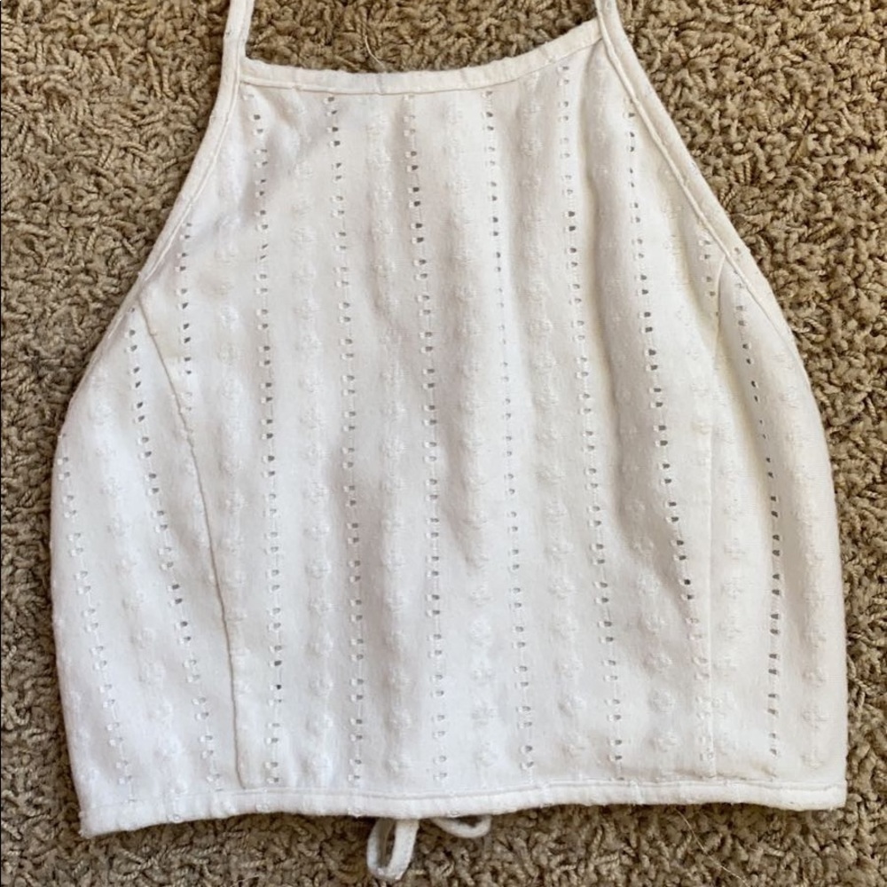 White cropped top